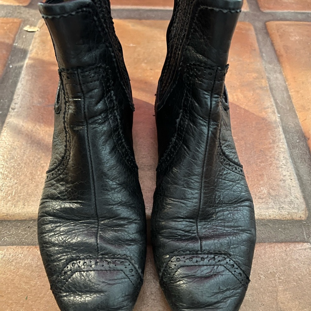 Balenciaga Textured Black Ankle Boots